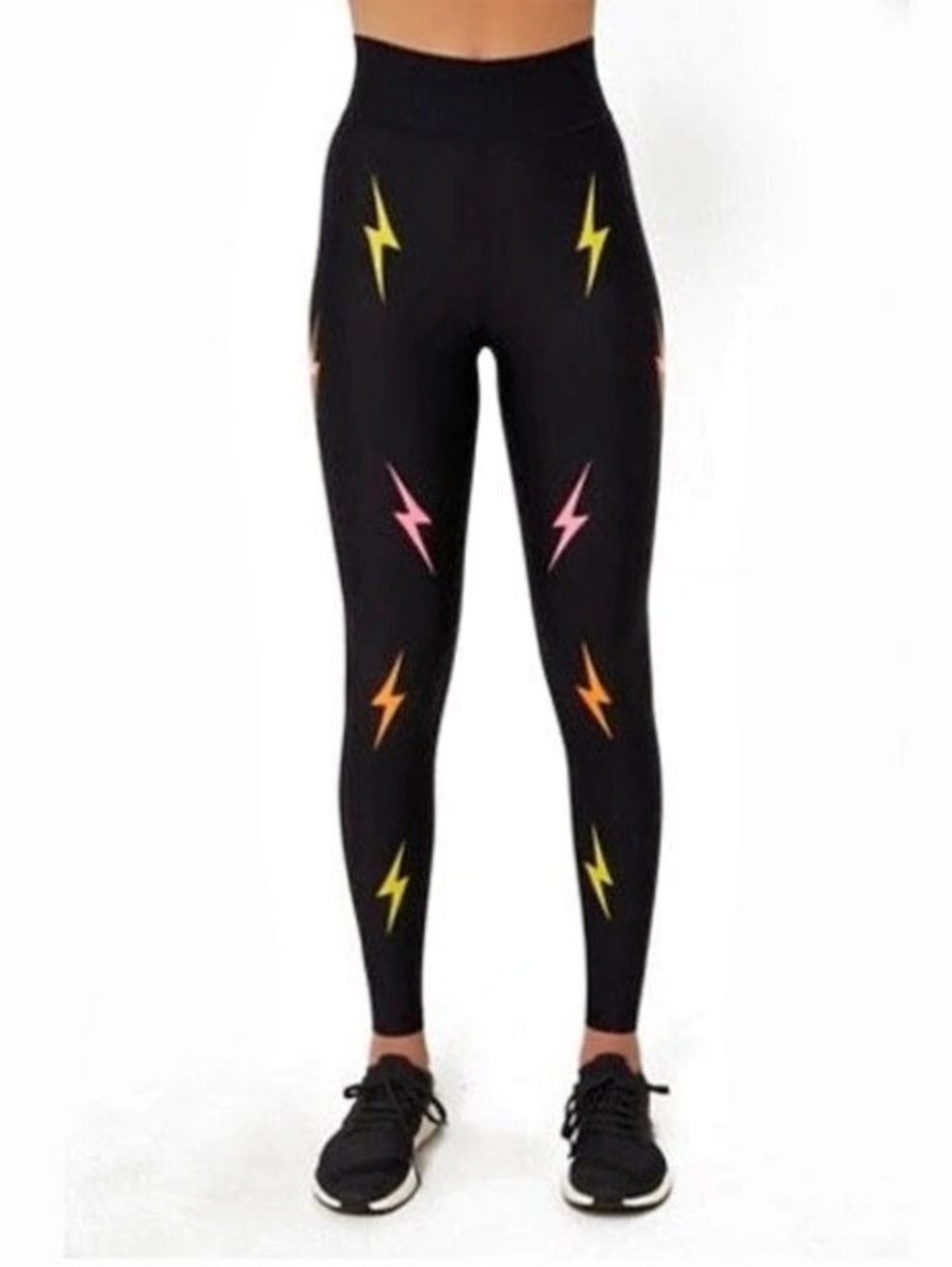 ULTRACOR Neon Lightning Bolt Leggings in Black, NWOT, size S